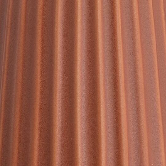 Hello Honey® 11.4" Matte Terra Cotta Round Stoneware Fluted Vase with Embossed Lines